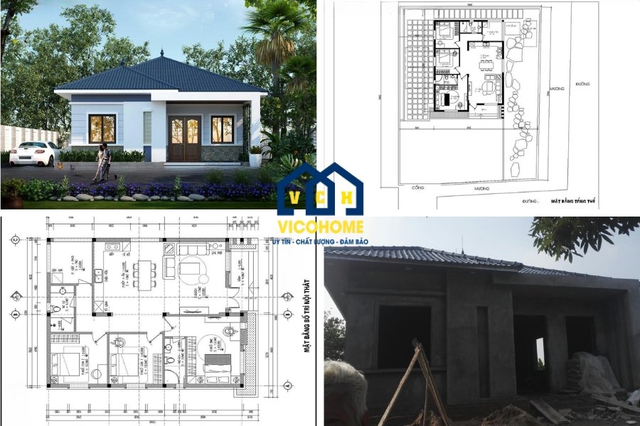 Bản vẽ thiết kế nhà cấp 4 mái Nhật